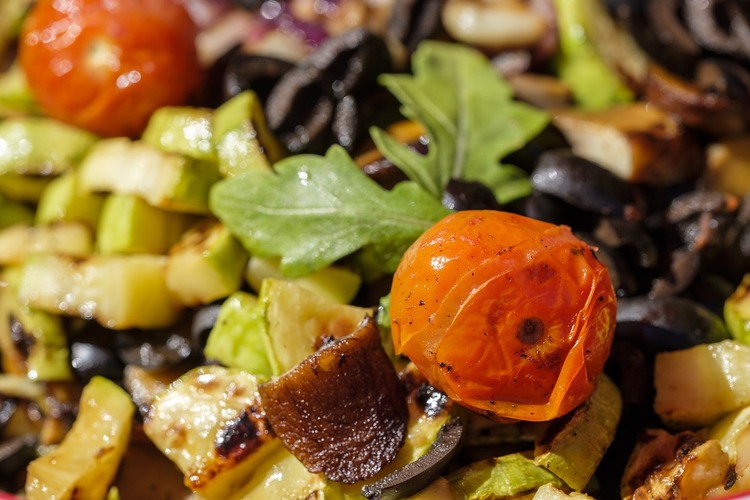 Vegan Mediterranean Salad with Zucchini and Eggplant Recipe