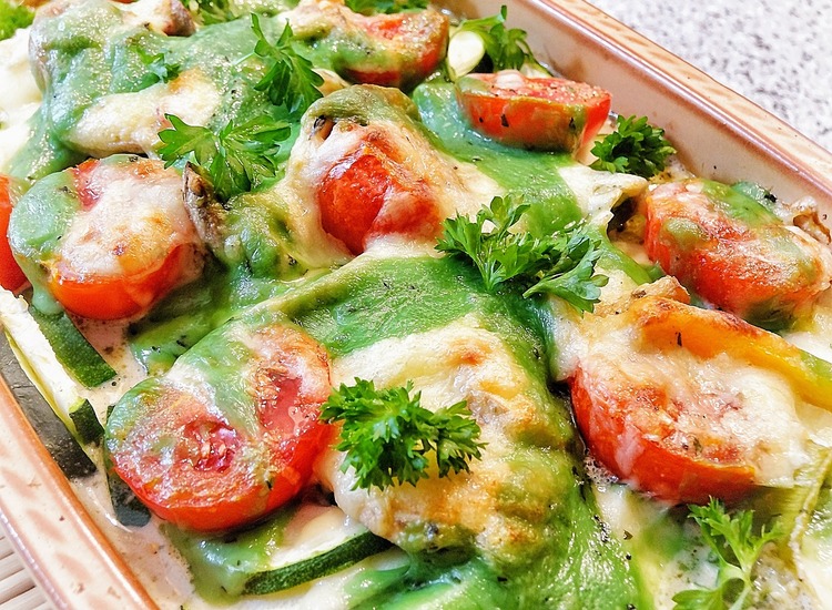 Vegan Recipe - Vegan Zucchini Casserole with Pesto